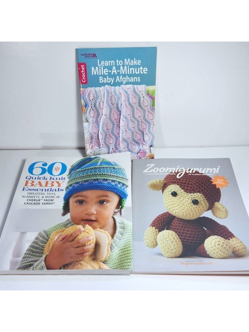 Zoomigurumi: 15 Cute Amigurumi Patterns Baby Knitting and Afghan Books Lot of 3